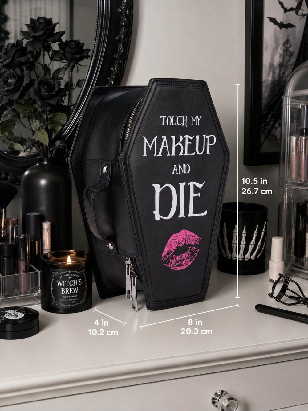 Current Mood Coffin Makeup Cosmetic Case Goth Punk NWT